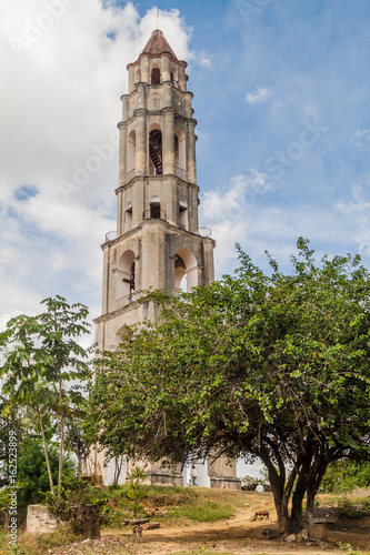 Manaca Iznaga tower in Valle de los Ingenios valley near Trinidad, Cuba. Tower was used to watch the slaves working on sugar cane plantation.
