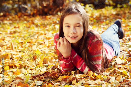 Girl with leaves