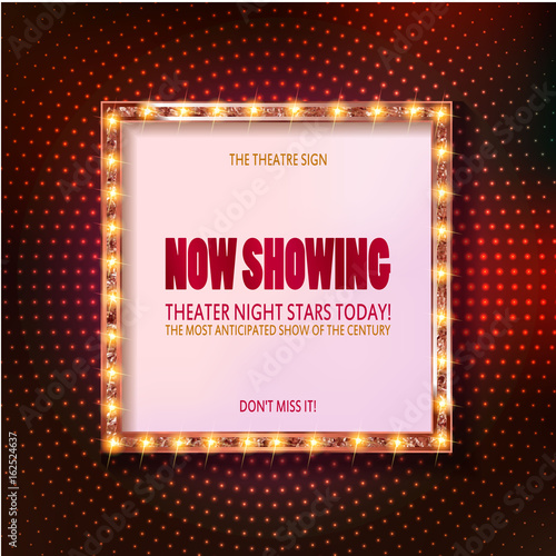 Retro marquee stylish frames with light bulbs.