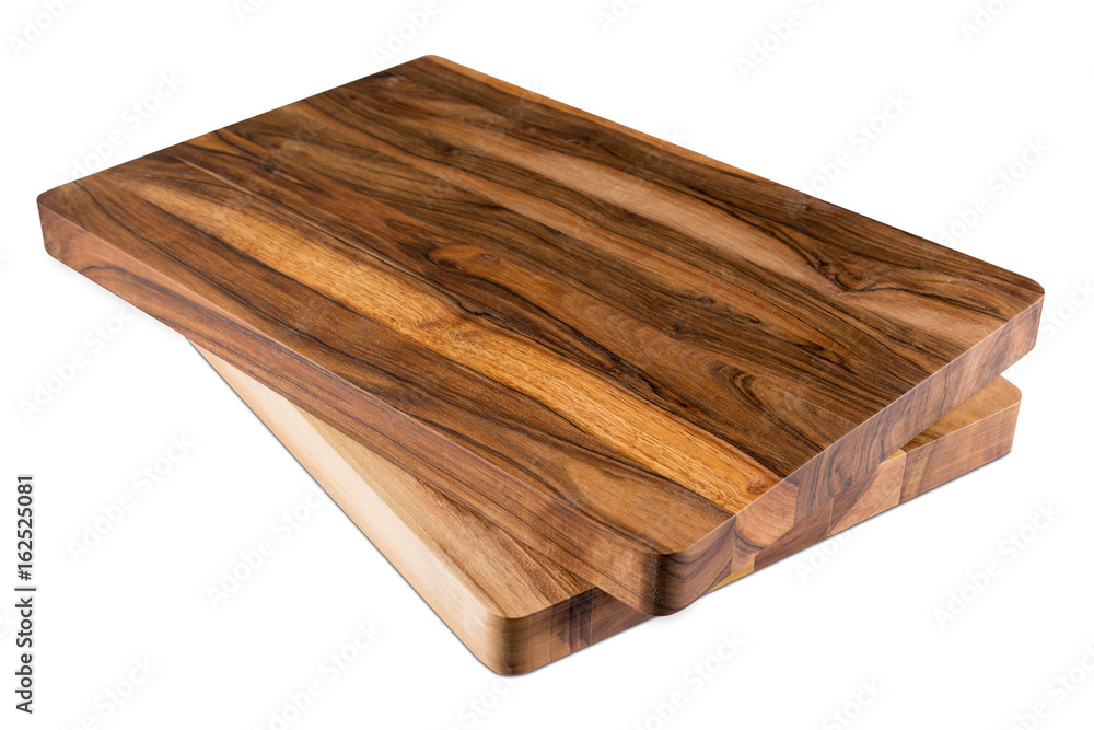 new rectangular wooden cutting board, top view
