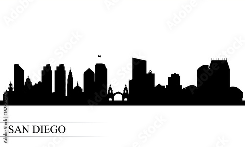 San Diego city skyline silhouette background