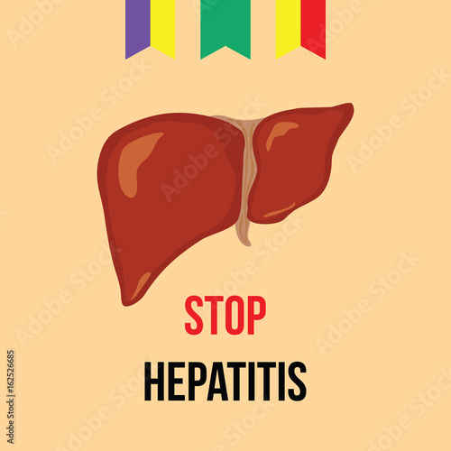 Illustration of world hepatitis day. Vector. Stop hepatitis