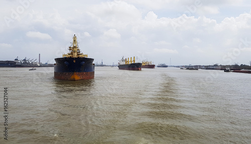 Mississippi River and ships at anchor