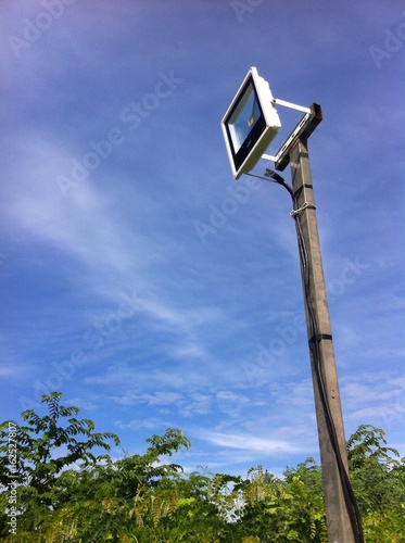 old lamp pole im garden