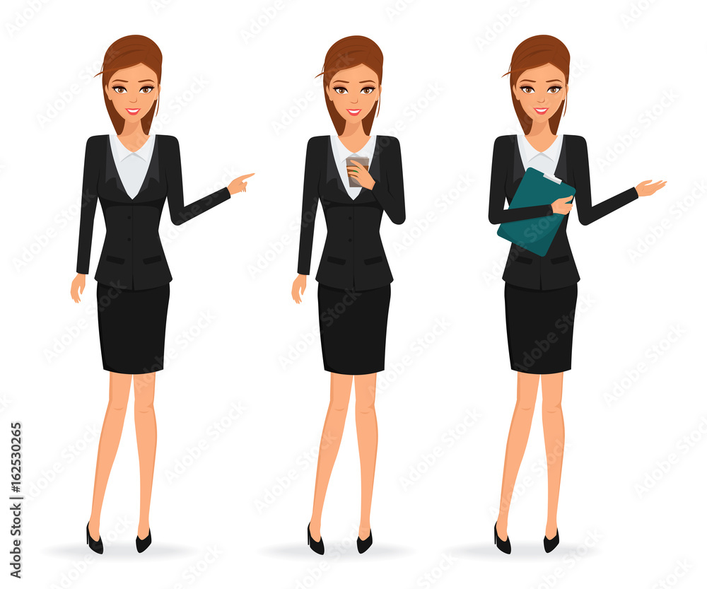Business woman in suit clothes and different pose. Illustration vector. Business woman in suit clothes and different pose. Illustration vector.