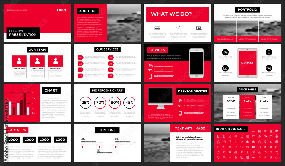 Minimal Modern red presentation template. You can use it presentation