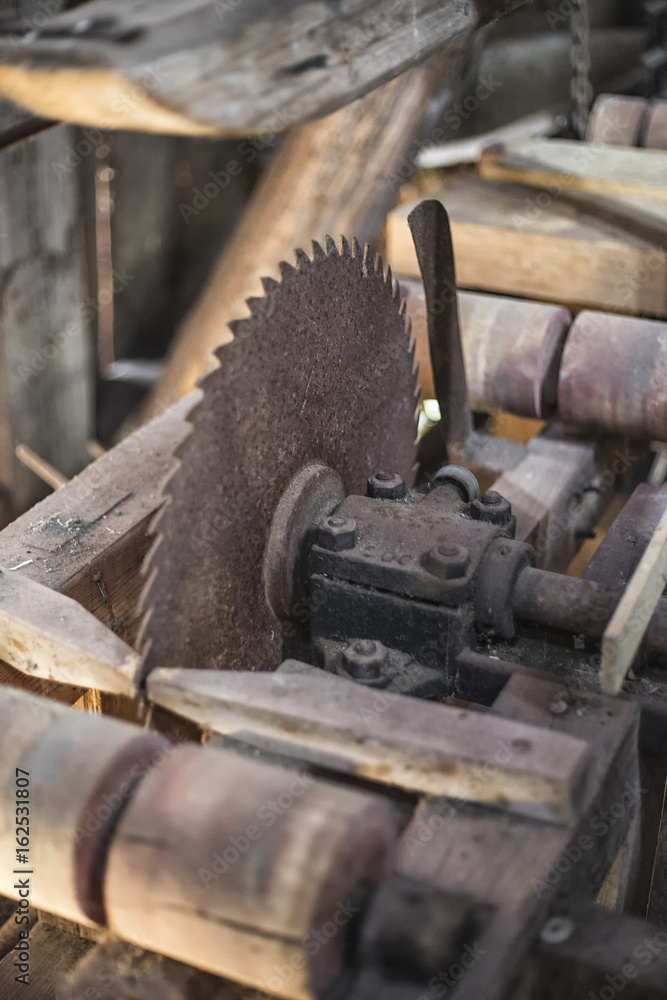 View of old mechanical saw