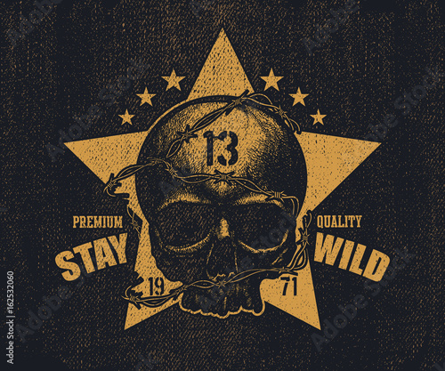 Typography vintage tee print design.