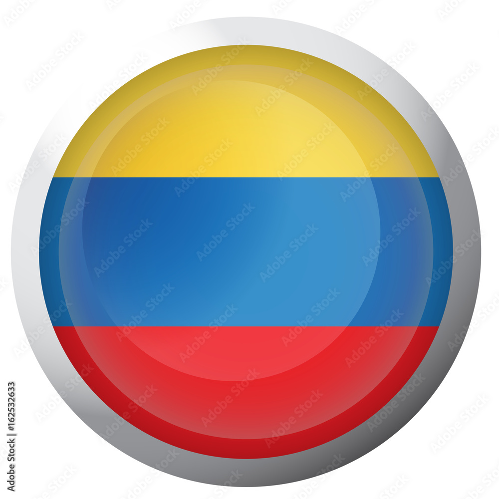 Isolated flag of Colombia on a button, Vector illustration Isolated flag of Colombia on a button, Vector illustration