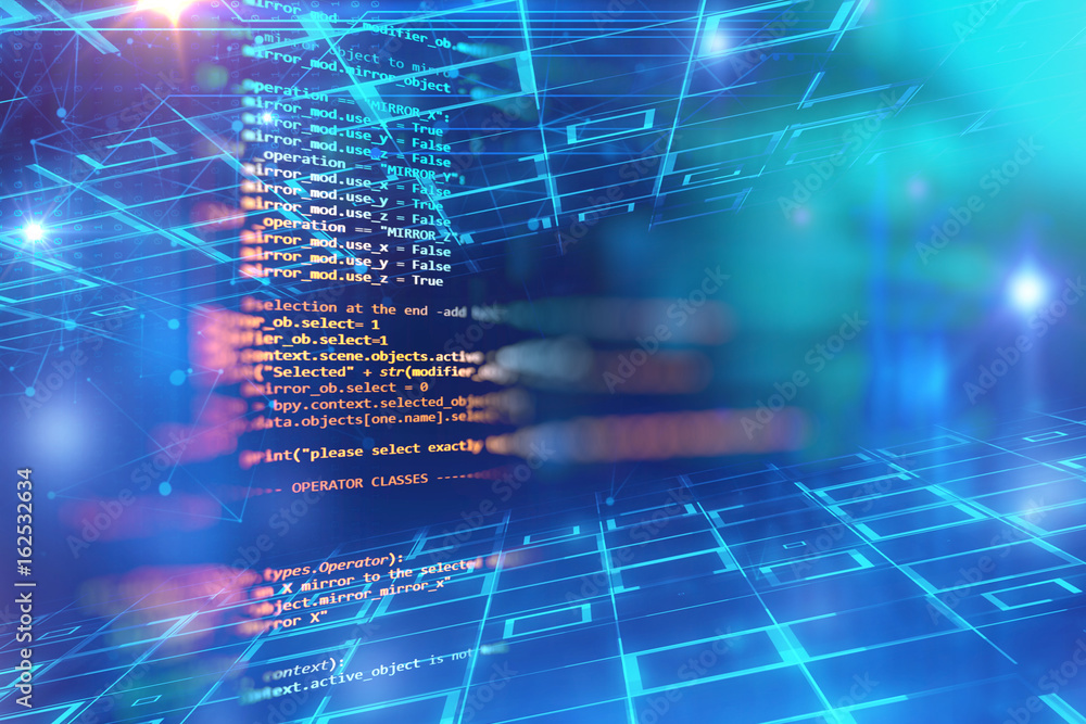 Programming code abstract technology background of software developer ...
