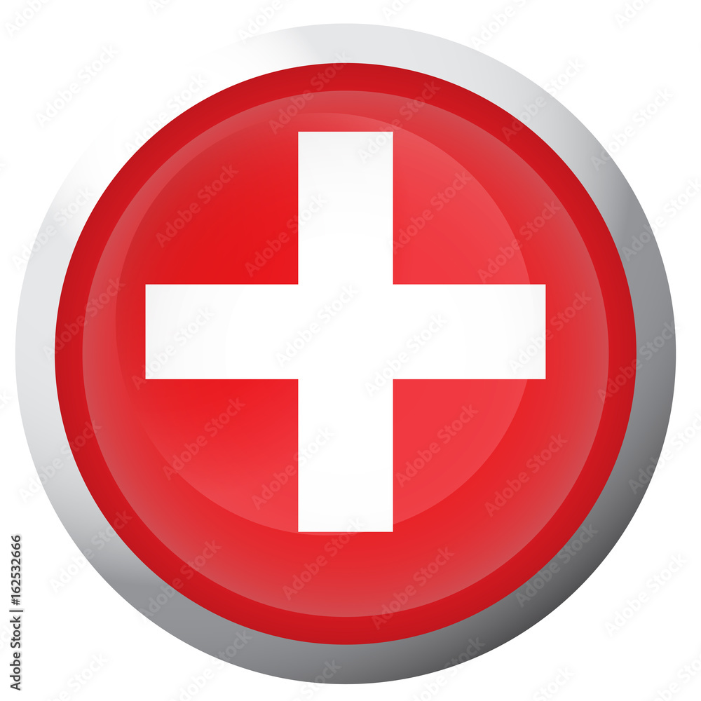 Isolated flag of Switzerland on a button, Vector illustration Isolated flag of Switzerland on a button, Vector illustration