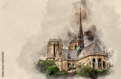 Old buildings and structures. PARIS Attractions. Sights. Notre Dame