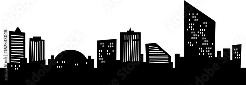 Cartoon skyline silhouette of the city of Atlantic City, New Jersey, USA.