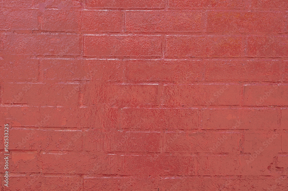 Obraz premium Old dark red painted brick wall background texture