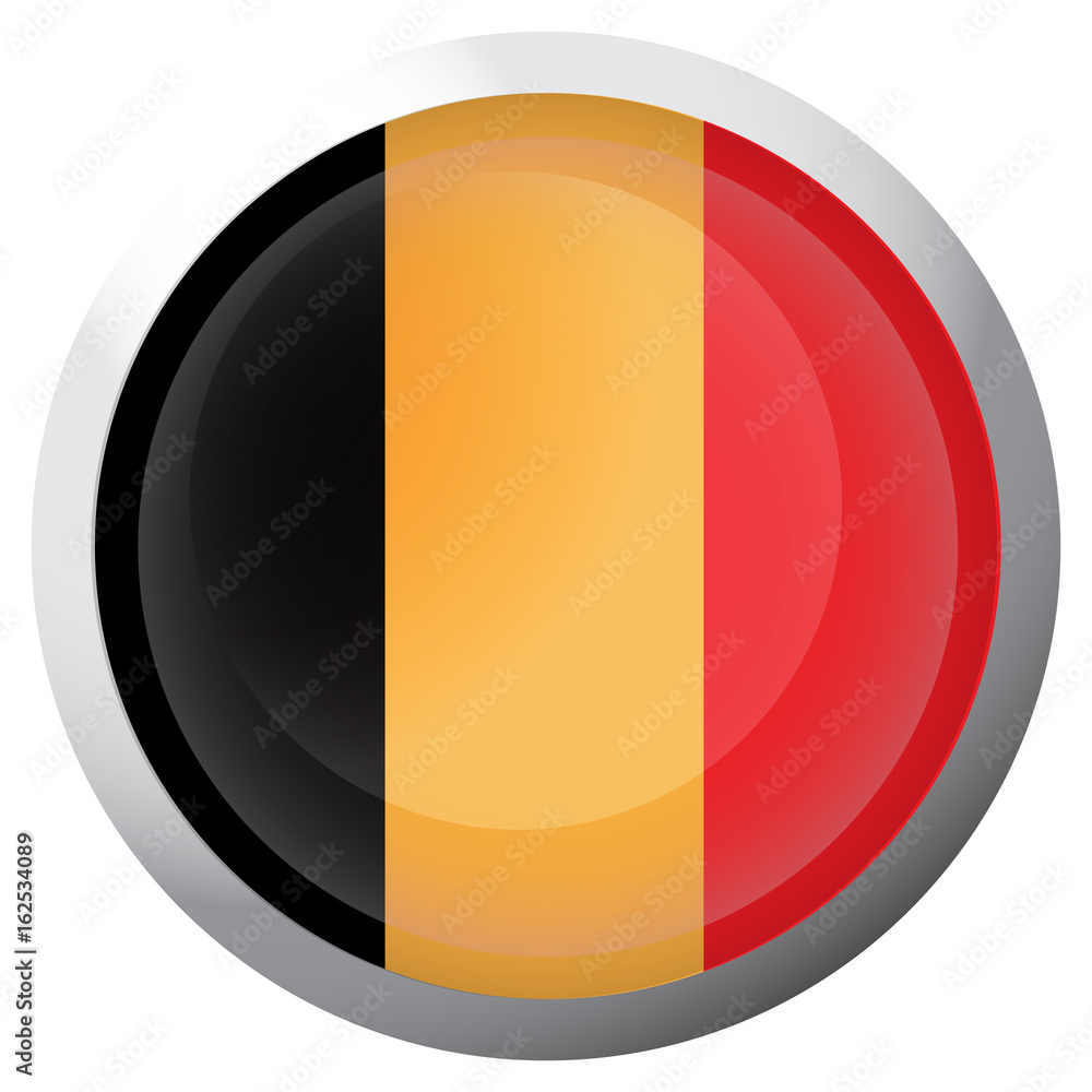Fototapeta premium Isolated flag of Belgium on a button, Vector illustration