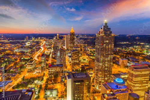 Atlanta  Georgia  USA skyline at dusk.