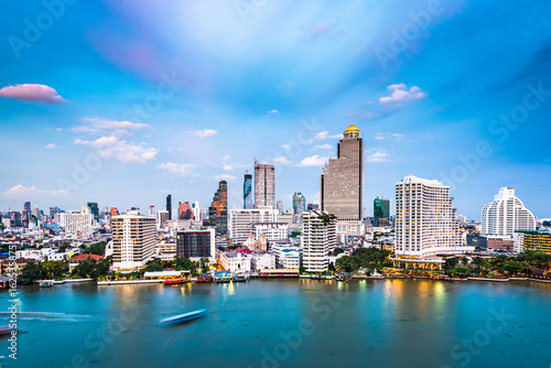 Bangkok, Thailand Cityscape on the Chaophraya River. © SeanPavonePhoto
