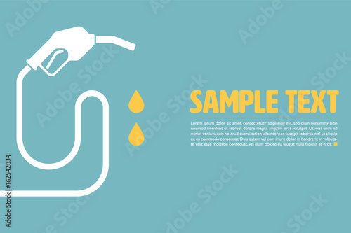 Fototapet Vector layout template with gasoline pump
