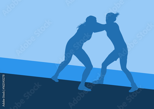 Greek roman wrestling woman fight vector