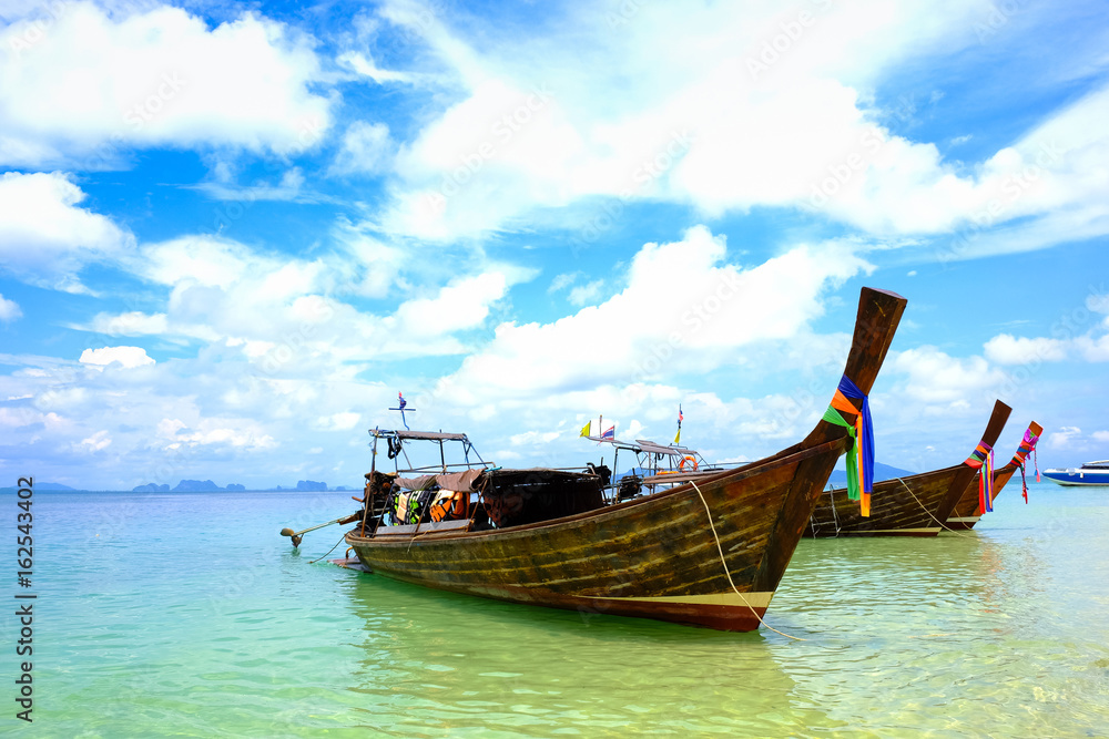 Traditional Thai boats near the beach. Thailand