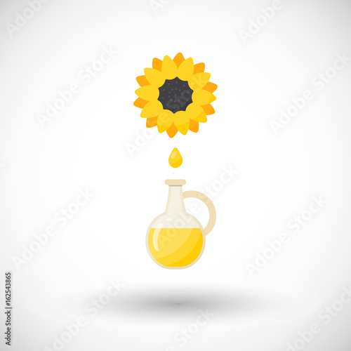 Obraz na płótnie Sunflower oil vector flat icon w salonie