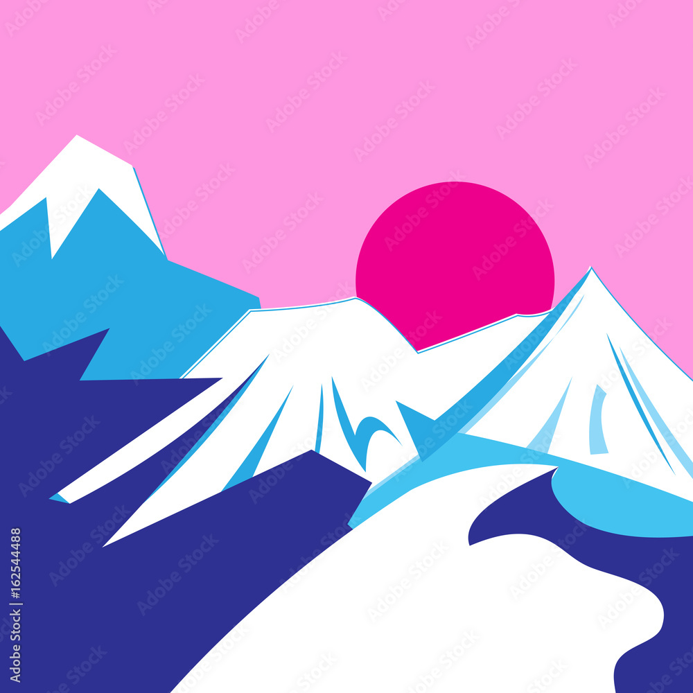 Beautiful graphic illustration of the sunset Beautiful graphic illustration of the sunset