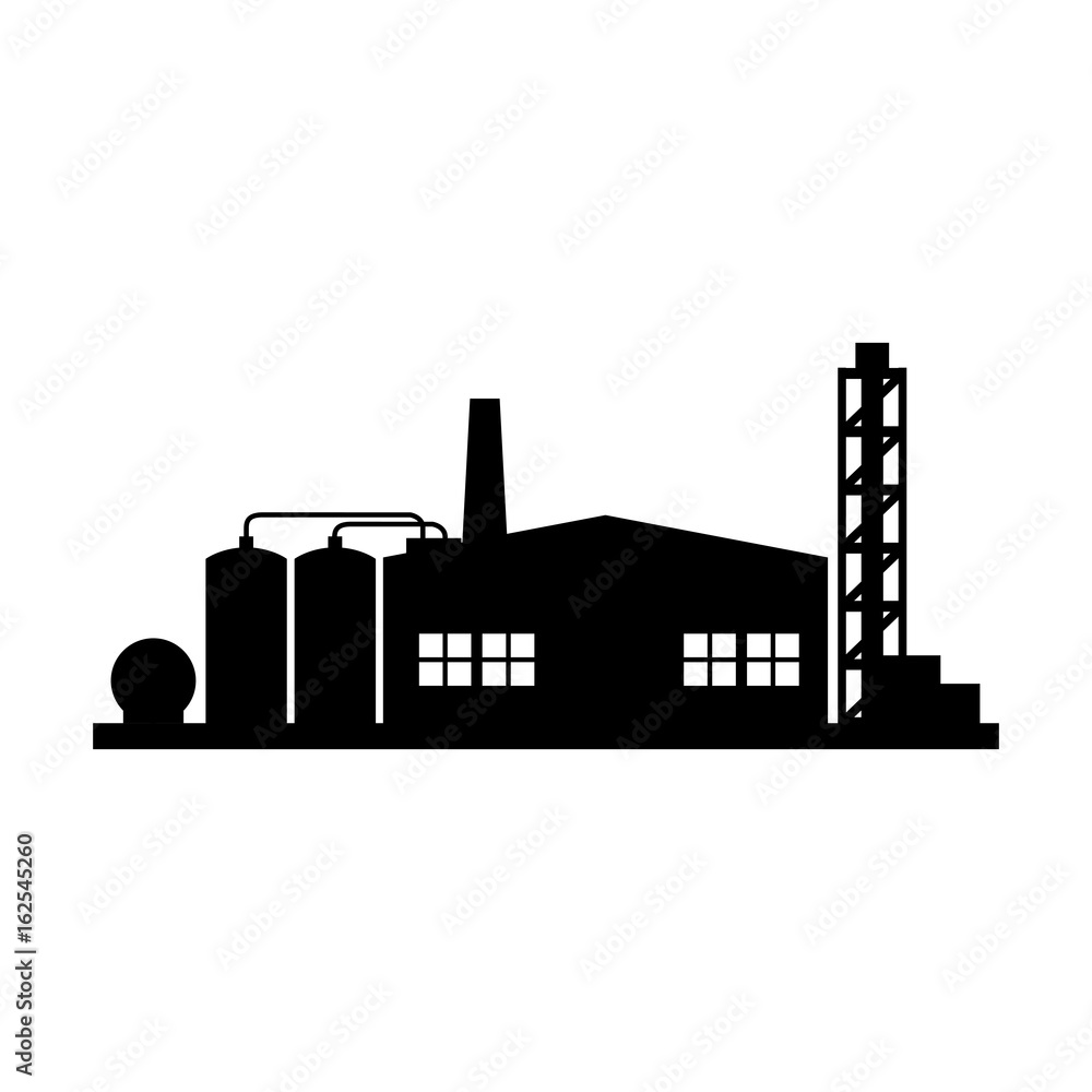 Refinery plant silhouette