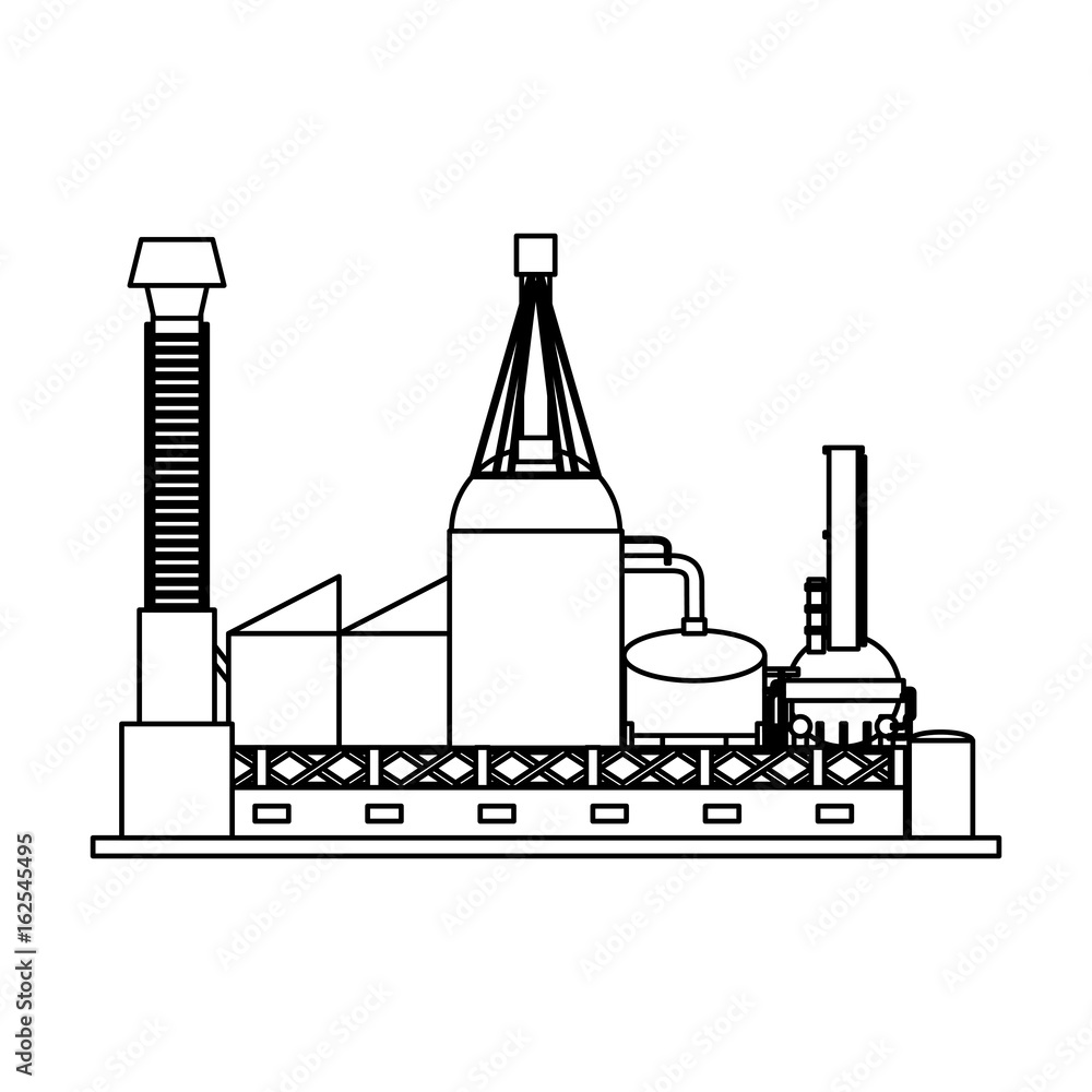 Refinery plant silhouette