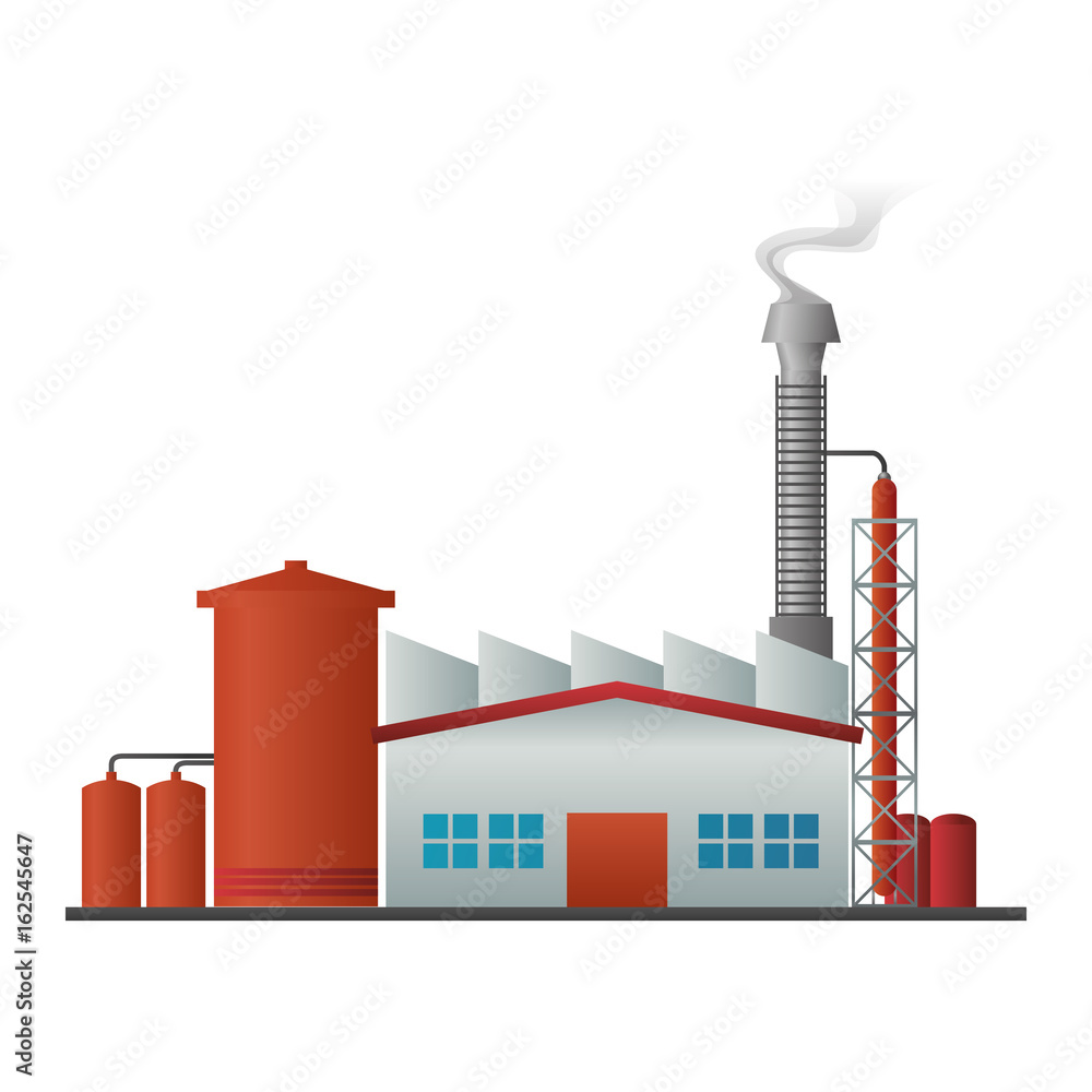 Obraz premium Refinery plant silhouette