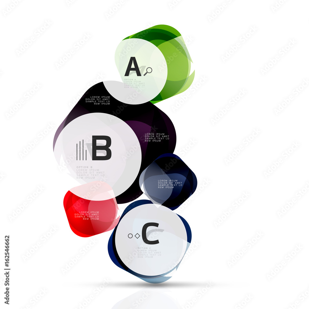 Squares on white with sample text Squares on white with sample text