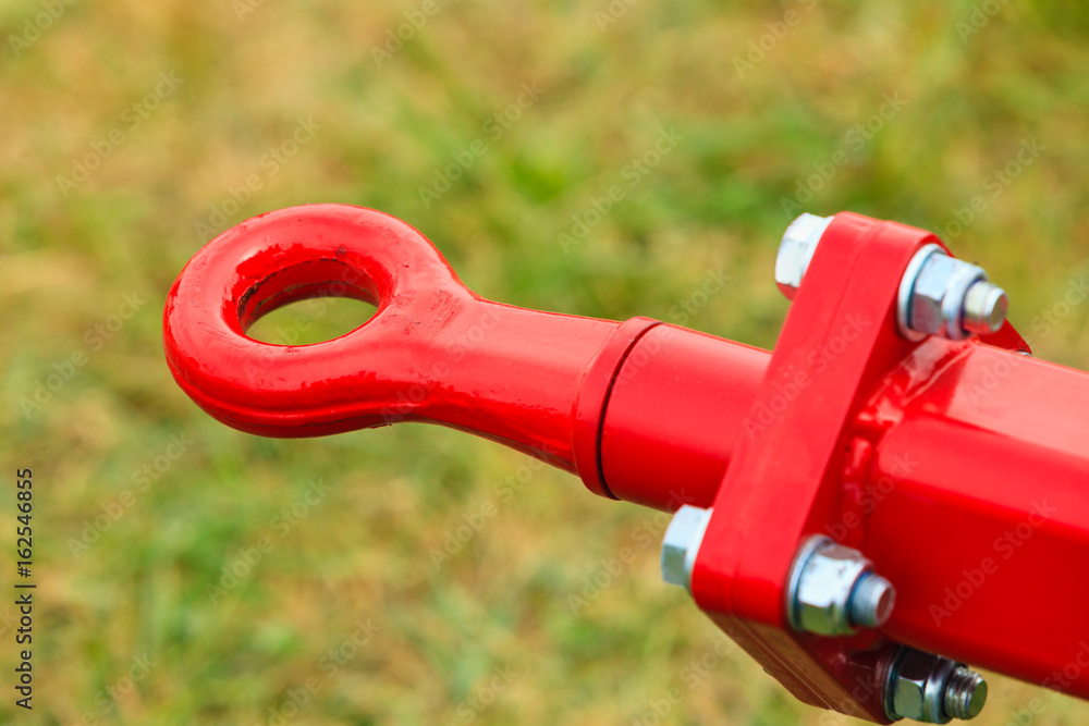 Tow hitch on big machinery closeup Tow hitch on big machinery closeup