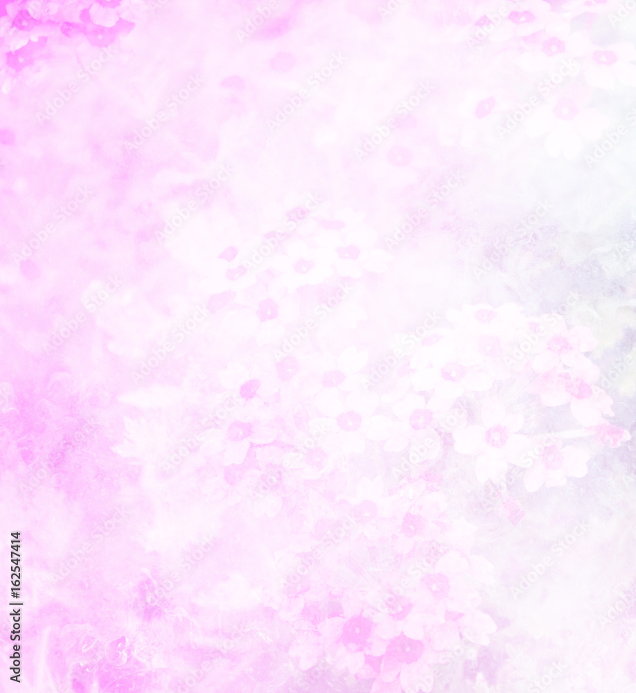 Colourful fantasy Ice with  flowers soft pink blur