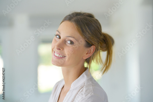 Portrait of beautiful woman relaxing at home