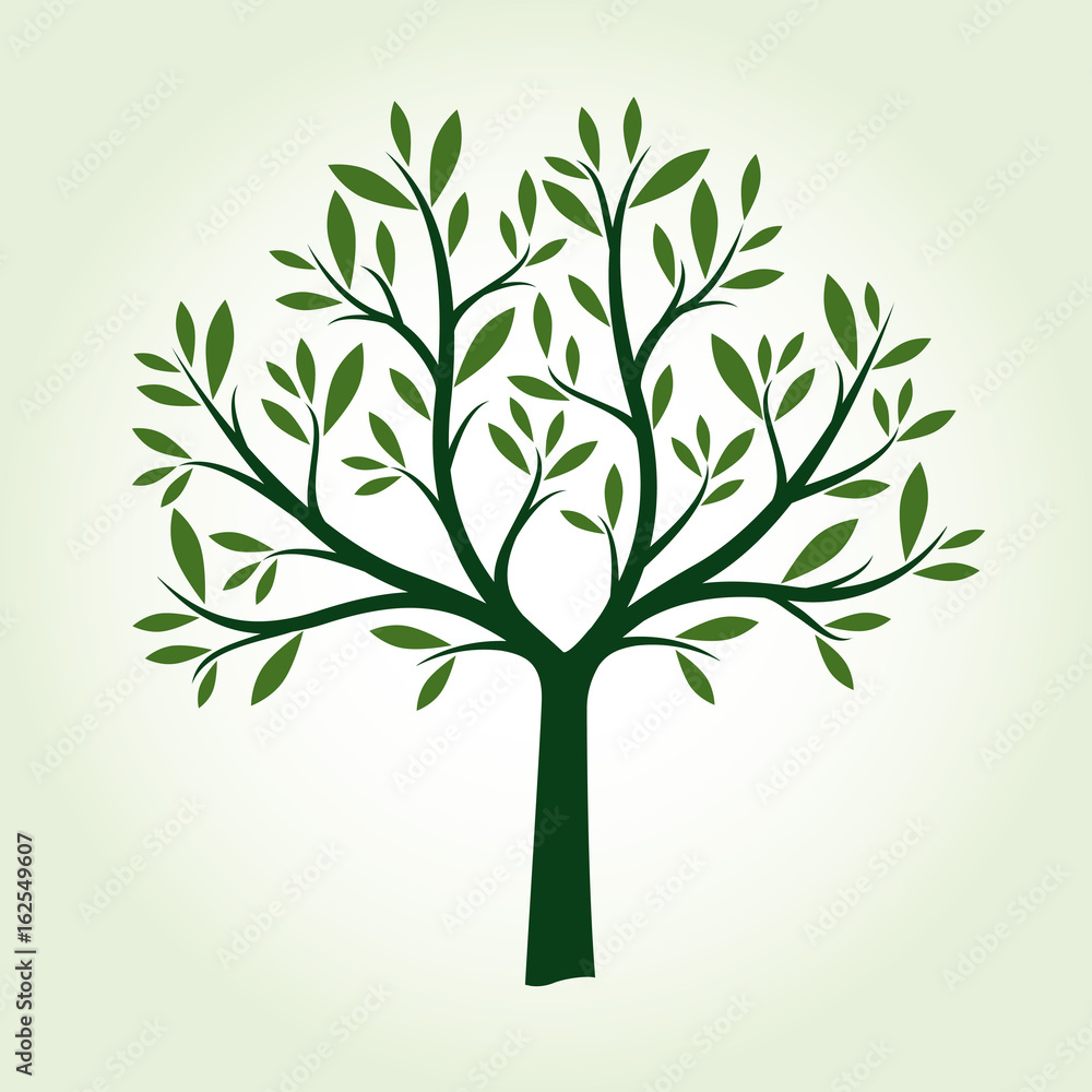 Green Tree with Leaves. Vector Illustration. Green Tree with Leaves. Vector Illustration.