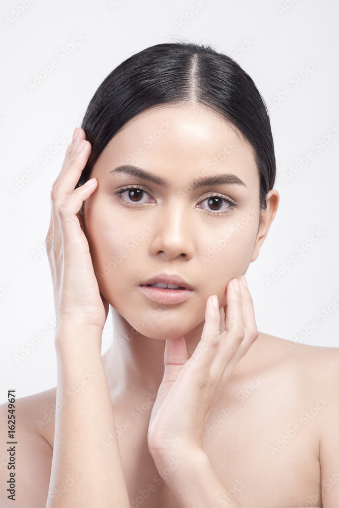 beautiful woman with perfect skin and face