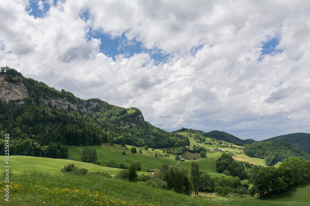 Hügellandschaft in der Schweiz