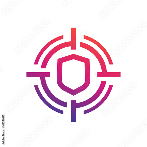 security breach icon, linear style