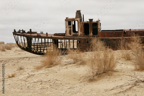 Aral sea shipwreck