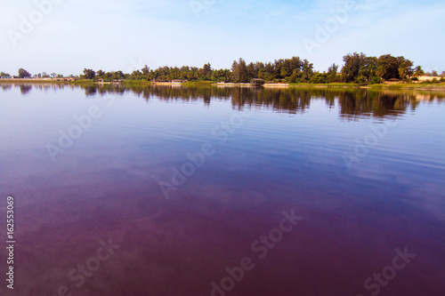 The pink Lake Retba in Senegal, West Africa