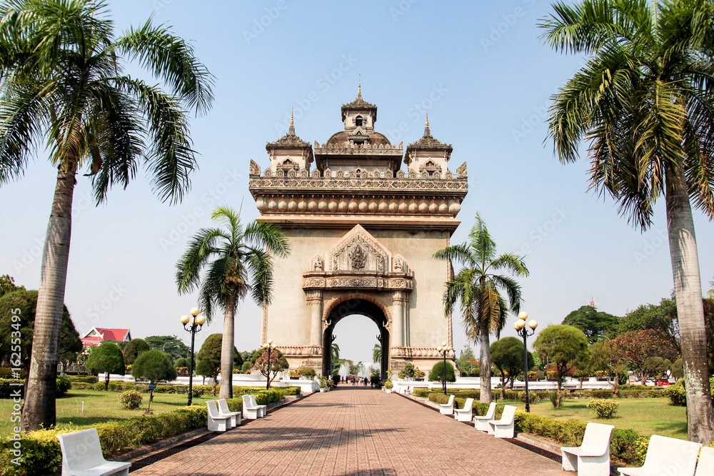 Patuxai is a war monument in the centre of Vientiane, Laos