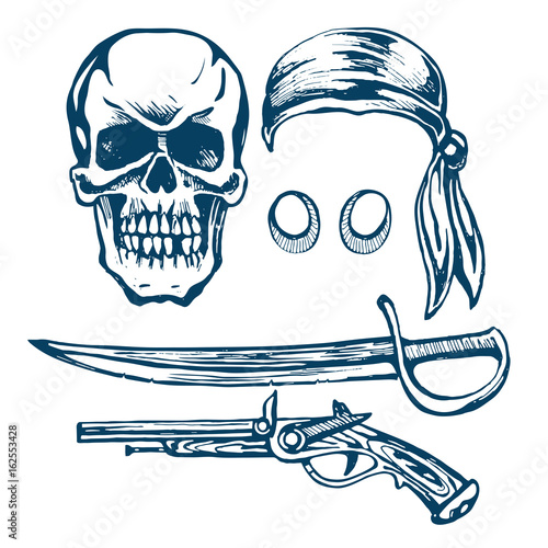 The skull of a pirate. 