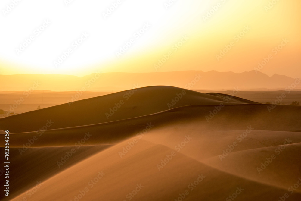 Sunrise in the Sahara Desert at Erg Chebbi, Morocco Sunrise in the Sahara Desert at Erg Chebbi, Morocco