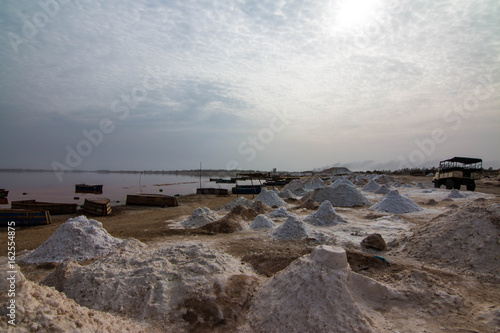 Lake Retba or Lac Rose (meaning Pink Lake) in Senegal photo