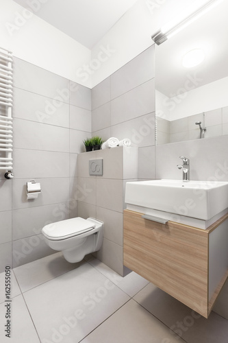 Bathroom with toilet and basin