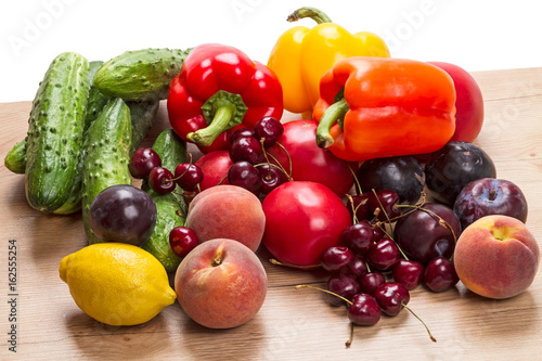 Fresh vegetables and fruits on the table