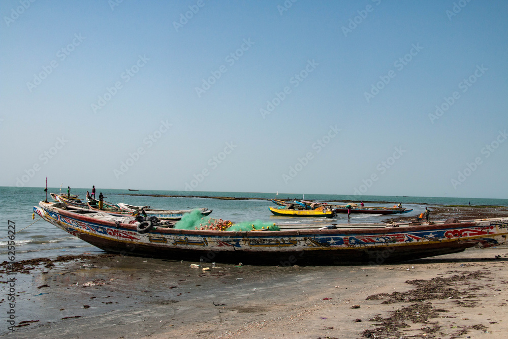 Fishing boats in the Gambia, West Africa