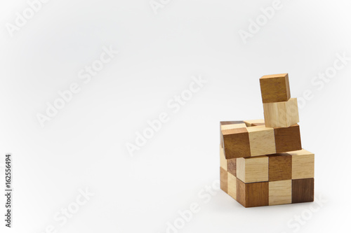 Toy made of wooden on white background