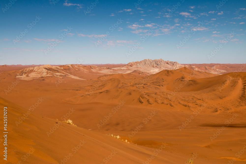 Fantastic desert view from the sand dunes around Sossusvlei, Namibia