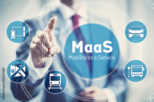 Maas, Mobility as a Service startup business concept illustration