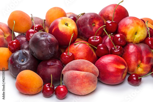 Ripe fruit on white